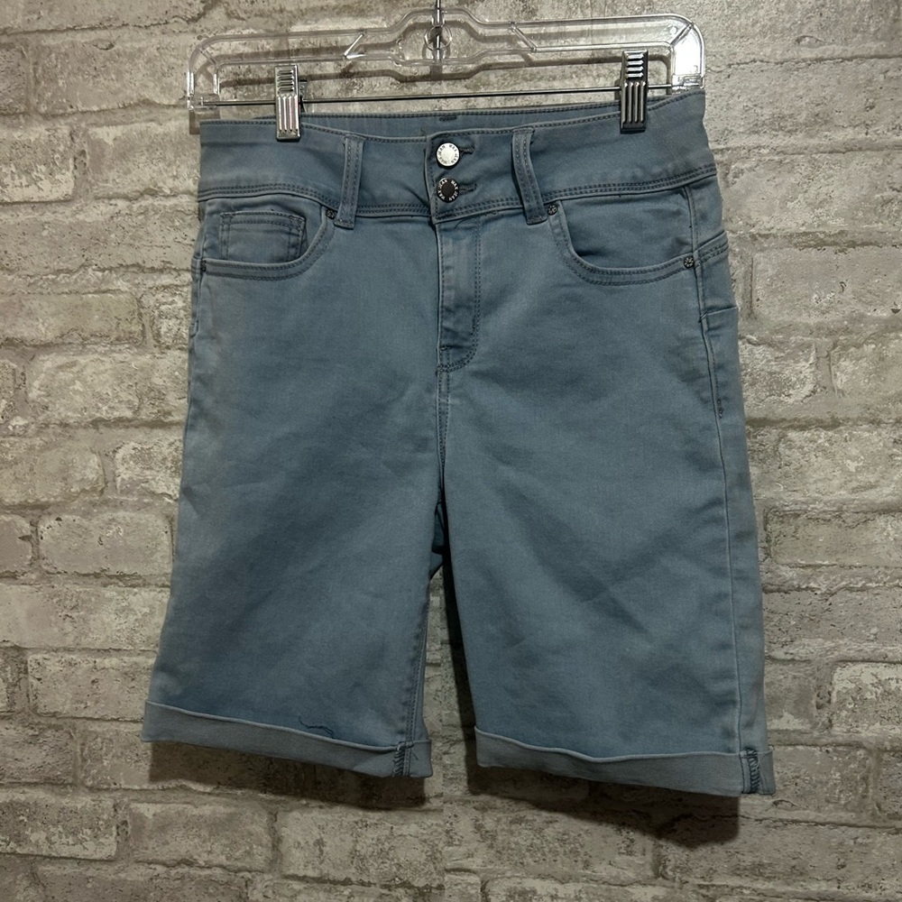 Light Blue Wax Jean Shorts